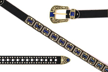 Load image into Gallery viewer, Rhinestone Belt - #505 Rhinestone Buckle w Double Longhorn