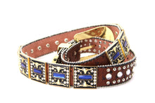 Load image into Gallery viewer, Rhinestone Belt - #505 Rhinestone Buckle w Double Longhorn