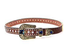 Load image into Gallery viewer, Rhinestone Belt - #505 Rhinestone Buckle w Double Longhorn