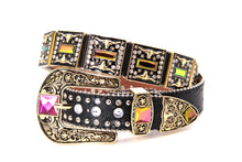 Load image into Gallery viewer, Rhinestone Belt - #505 Rhinestone Buckle w Double Longhorn