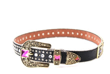 Load image into Gallery viewer, Rhinestone Belt - #505 Rhinestone Buckle w Double Longhorn