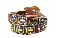 Load image into Gallery viewer, Rhinestone Belt - #505 Rhinestone Buckle w Double Longhorn