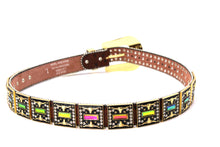Load image into Gallery viewer, Rhinestone Belt - #505 Rhinestone Buckle w Double Longhorn