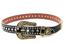 Load image into Gallery viewer, Rhinestone Belt - #505 Rhinestone Buckle w Double Longhorn