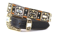Cargar imagen en el visor de la galería, Rhinestone Belt- #507 Rhinestone Buckle w Longhorn Rhinestones & Studs