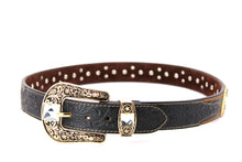 Cargar imagen en el visor de la galería, Rhinestone Belt- #507 Rhinestone Buckle w Longhorn Rhinestones & Studs