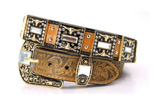 Cargar imagen en el visor de la galería, Rhinestone Belt- #507 Rhinestone Buckle w Longhorn Rhinestones & Studs