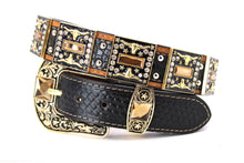 Cargar imagen en el visor de la galería, Rhinestone Belt- #507 Rhinestone Buckle w Longhorn Rhinestones & Studs