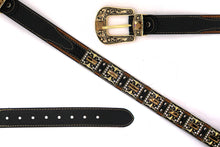 Cargar imagen en el visor de la galería, Rhinestone Belt- #507 Rhinestone Buckle w Longhorn Rhinestones & Studs