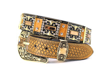 Cargar imagen en el visor de la galería, Rhinestone Belt- #507 Rhinestone Buckle w Longhorn Rhinestones & Studs