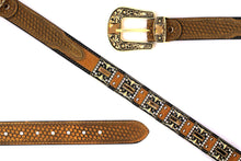 Cargar imagen en el visor de la galería, Rhinestone Belt- #507 Rhinestone Buckle w Longhorn Rhinestones & Studs