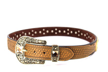 Cargar imagen en el visor de la galería, Rhinestone Belt- #507 Rhinestone Buckle w Longhorn Rhinestones & Studs