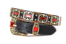 Cargar imagen en el visor de la galería, Rhinestone Belt- #507 Rhinestone Buckle w Longhorn Rhinestones & Studs