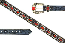 Cargar imagen en el visor de la galería, Rhinestone Belt- #507 Rhinestone Buckle w Longhorn Rhinestones & Studs