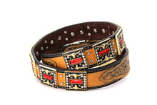 Cargar imagen en el visor de la galería, Rhinestone Belt- #507 Rhinestone Buckle w Longhorn Rhinestones & Studs