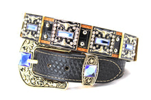 Cargar imagen en el visor de la galería, Rhinestone Belt- #507 Rhinestone Buckle w Longhorn Rhinestones & Studs