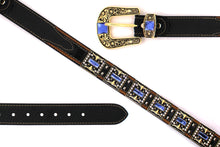 Cargar imagen en el visor de la galería, Rhinestone Belt- #507 Rhinestone Buckle w Longhorn Rhinestones & Studs