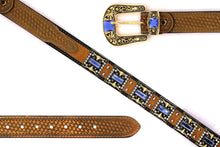 Cargar imagen en el visor de la galería, Rhinestone Belt- #507 Rhinestone Buckle w Longhorn Rhinestones & Studs