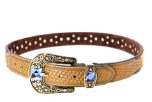Cargar imagen en el visor de la galería, Rhinestone Belt- #507 Rhinestone Buckle w Longhorn Rhinestones & Studs