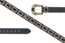 Cargar imagen en el visor de la galería, Rhinestone Belt- #507 Rhinestone Buckle w Longhorn Rhinestones & Studs