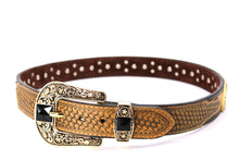 Cargar imagen en el visor de la galería, Rhinestone Belt- #507 Rhinestone Buckle w Longhorn Rhinestones & Studs