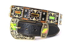 Cargar imagen en el visor de la galería, Rhinestone Belt- #507 Rhinestone Buckle w Longhorn Rhinestones & Studs