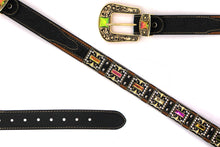Cargar imagen en el visor de la galería, Rhinestone Belt- #507 Rhinestone Buckle w Longhorn Rhinestones & Studs