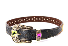 Cargar imagen en el visor de la galería, Rhinestone Belt- #507 Rhinestone Buckle w Longhorn Rhinestones & Studs