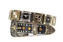 Cargar imagen en el visor de la galería, Rhinestone Belt- #556 Longhorn Buckle Longhorn Concho Rhinestone