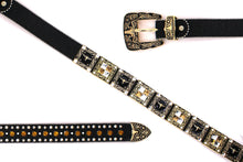 Cargar imagen en el visor de la galería, Rhinestone Belt- #556 Longhorn Buckle Longhorn Concho Rhinestone