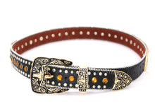 Cargar imagen en el visor de la galería, Rhinestone Belt- #556 Longhorn Buckle Longhorn Concho Rhinestone