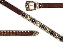 Cargar imagen en el visor de la galería, Rhinestone Belt- #556 Longhorn Buckle Longhorn Concho Rhinestone