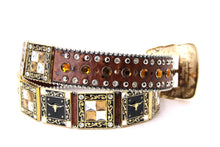 Cargar imagen en el visor de la galería, Rhinestone Belt- #556 Longhorn Buckle Longhorn Concho Rhinestone