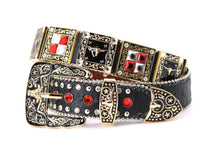 Cargar imagen en el visor de la galería, Rhinestone Belt- #556 Longhorn Buckle Longhorn Concho Rhinestone