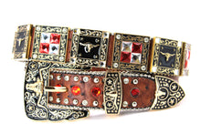 Cargar imagen en el visor de la galería, Rhinestone Belt- #556 Longhorn Buckle Longhorn Concho Rhinestone