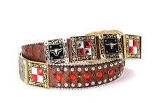 Cargar imagen en el visor de la galería, Rhinestone Belt- #556 Longhorn Buckle Longhorn Concho Rhinestone