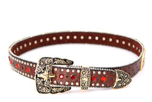 Cargar imagen en el visor de la galería, Rhinestone Belt- #556 Longhorn Buckle Longhorn Concho Rhinestone