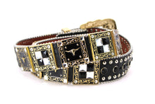 Cargar imagen en el visor de la galería, Rhinestone Belt- #556 Longhorn Buckle Longhorn Concho Rhinestone