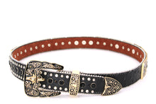 Cargar imagen en el visor de la galería, Rhinestone Belt- #556 Longhorn Buckle Longhorn Concho Rhinestone