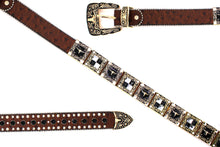 Cargar imagen en el visor de la galería, Rhinestone Belt- #556 Longhorn Buckle Longhorn Concho Rhinestone
