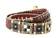 Cargar imagen en el visor de la galería, Rhinestone Belt- #556 Longhorn Buckle Longhorn Concho Rhinestone