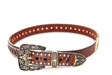 Cargar imagen en el visor de la galería, Rhinestone Belt- #556 Longhorn Buckle Longhorn Concho Rhinestone