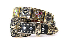 Cargar imagen en el visor de la galería, Rhinestone Belt- #556 Longhorn Buckle Longhorn Concho Rhinestone