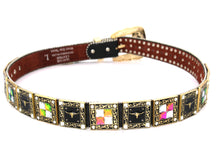 Cargar imagen en el visor de la galería, Rhinestone Belt- #556 Longhorn Buckle Longhorn Concho Rhinestone