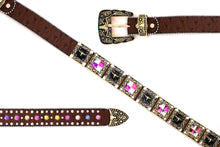 Cargar imagen en el visor de la galería, Rhinestone Belt- #556 Longhorn Buckle Longhorn Concho Rhinestone