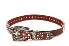 Cargar imagen en el visor de la galería, Rhinestone Belt- #556 Longhorn Buckle Longhorn Concho Rhinestone