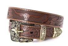 Load image into Gallery viewer, Plain Belt- #607 Longhorn Horse Rooster Basketweave Floral Pattern
