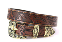 Load image into Gallery viewer, Plain Belt- #607 Longhorn Horse Rooster Basketweave Floral Pattern