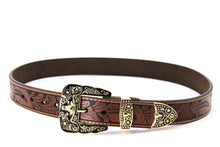 Load image into Gallery viewer, Plain Belt- #607 Longhorn Horse Rooster Basketweave Floral Pattern