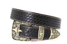 Load image into Gallery viewer, Plain Belt- #607 Longhorn Horse Rooster Basketweave Floral Pattern
